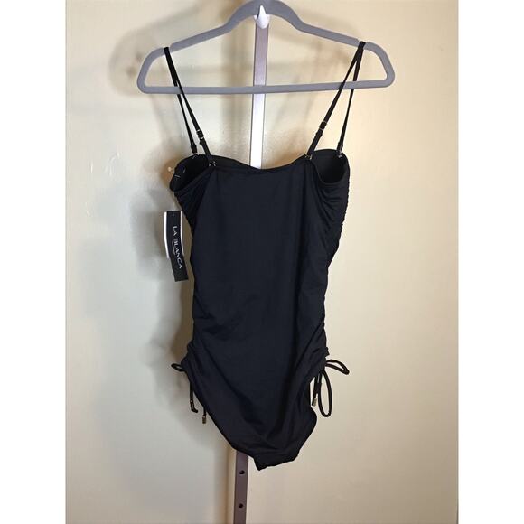 Lablanca Women One Piece Tummy Control Black  Swimsuit Sz 10 NWT Island Goddess - Picture 5 of 11
